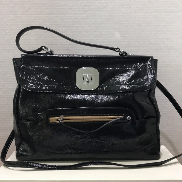 Longchamp Bags Longchamp Gatsby Black Patent Leather Satchel Poshmark